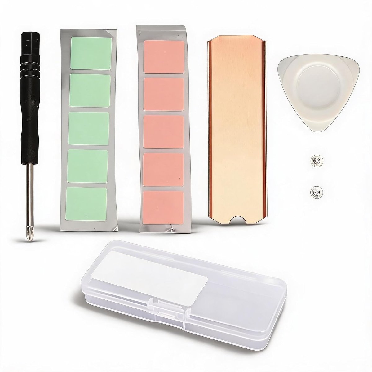 SnelShoppen - M.2 2280 SSD Koellichaam van Koper met Hoge Thermische Geleiding, 2 Dikktes Nano Thermische Pads, Roestvrij Staal, Stabiele Installatie
