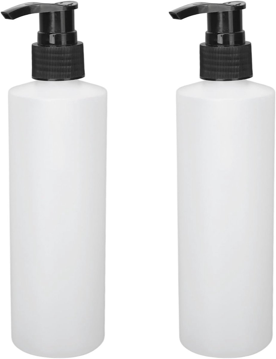 SnelShoppen - Pompdispenserfles 2 stuks 250 ml massageoliedispenser, herbruikbare crèmeshampoo-pompdispenser, navulbaar voor badkamerzeep en etherisch