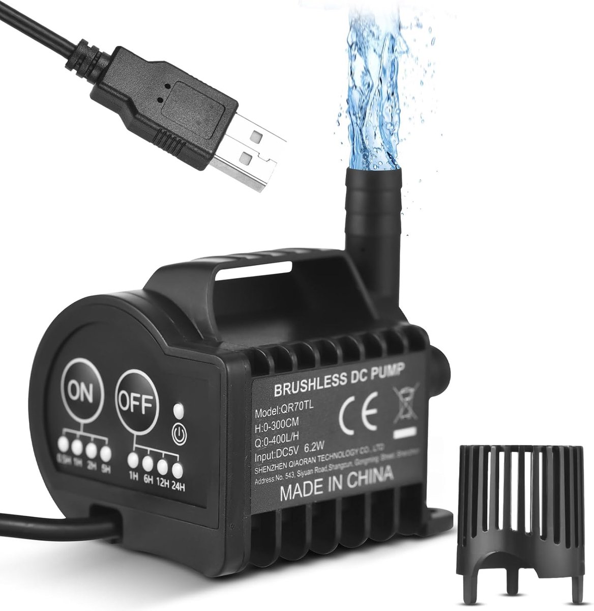 SnelShoppen - Elektrische Waterpomp 5V Draagbare Mini Waterpomp Kleine Fonteinpomp met 2m USB Kabel en Zuignap Basis voor Aquarium, Vijver, Dranken
