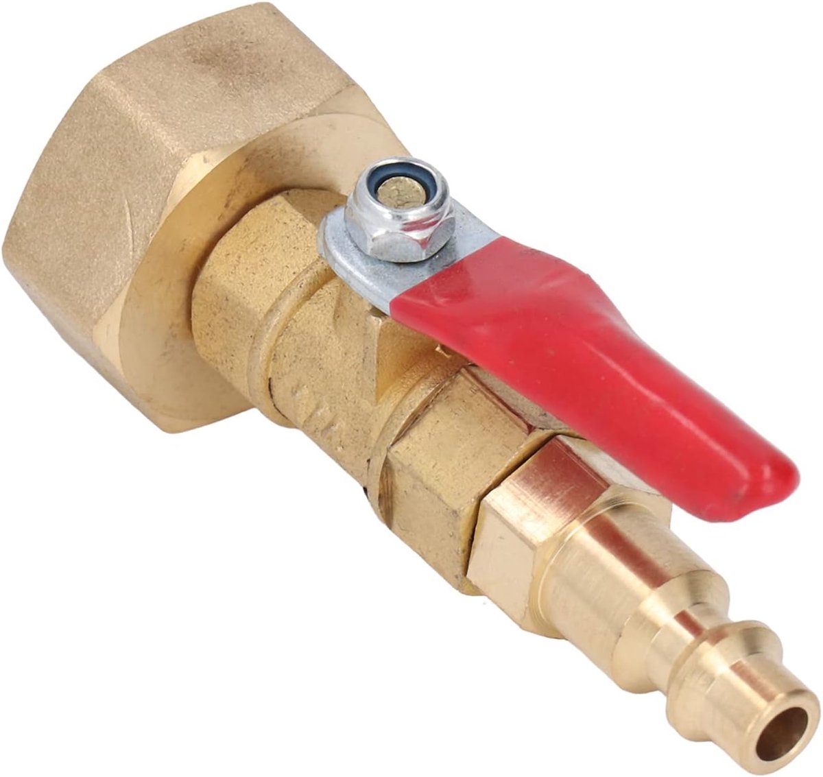 SnelShoppen - 1 Zoll op 3/4 Winterizing Afvoeraansluiting met 1/4 Inch Mannelijke Snelsluiting voor Motorhomes en Jachten - Messing Aansluiting met 3/