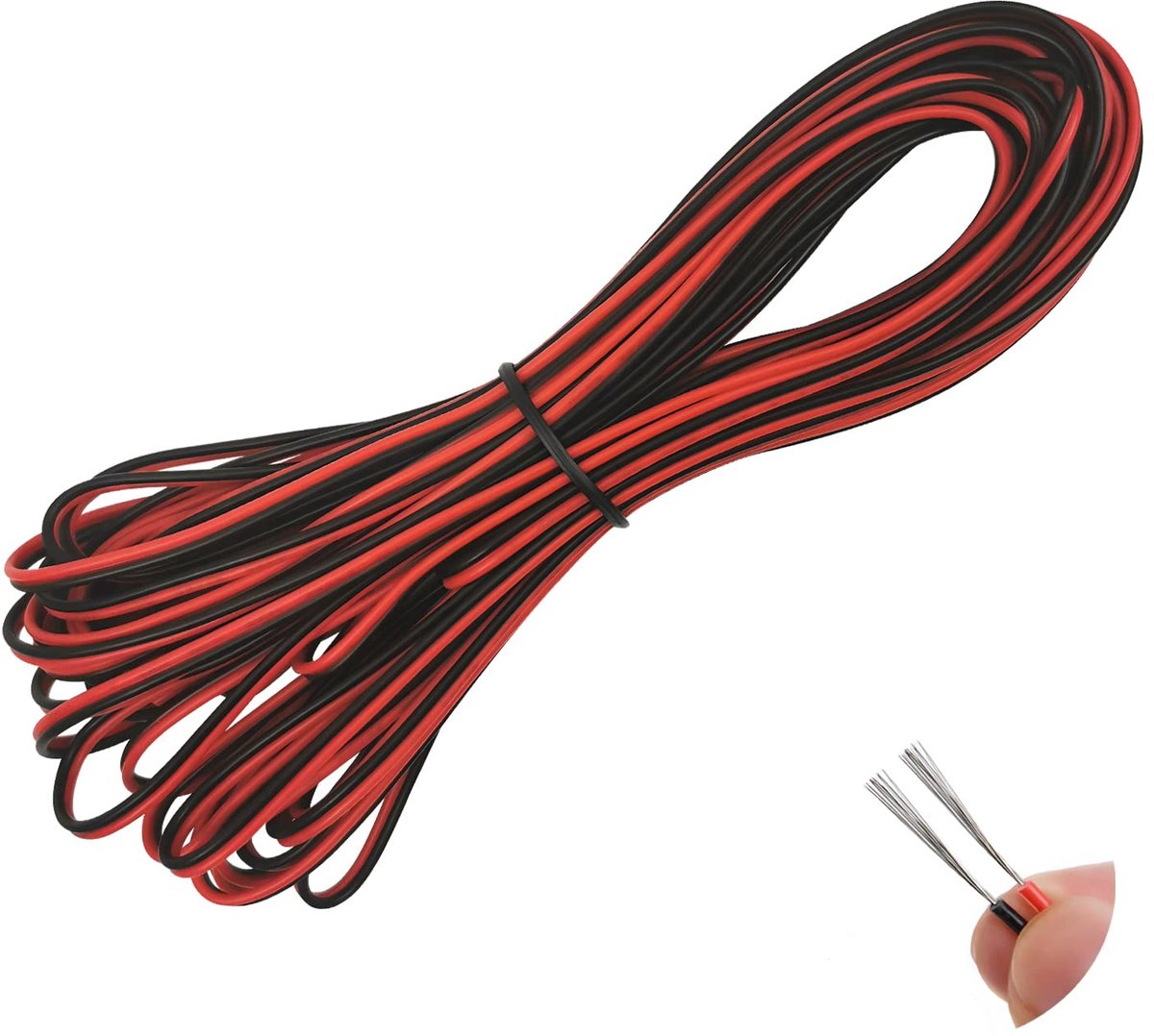 20 Meters 22AWG Long Round Flexible Copper Cable 2-Wire Electrical Cable Electrical Cable Copper Wire Suitable for - ShopVlot