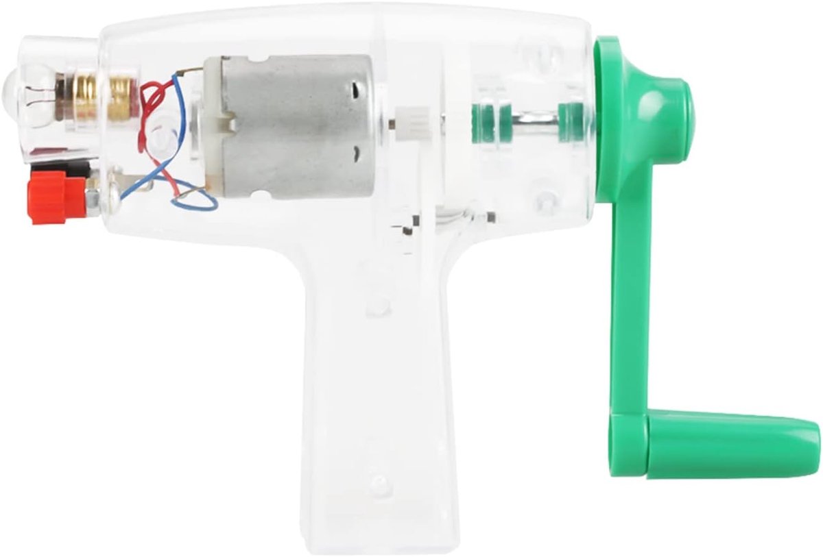 SnelShoppen - Handmatige Generator, Handwinch Generator, Mechanische Noodstroomvoorziening voor Fysica Lesdemonstraties, Transparante Constructie