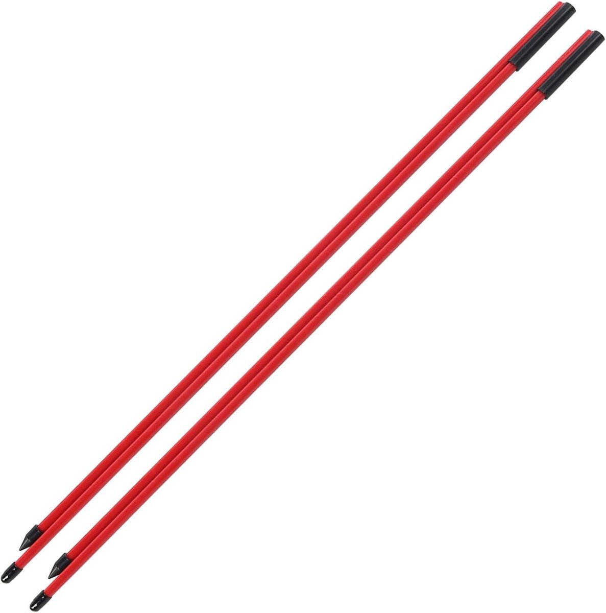 SnelShoppen - Golf Oefenstokken Fiberglass Golfsticks 2-Delig Vouwbaar Golf Swing Hulp Sticks Rood met Golfrichting Indicator