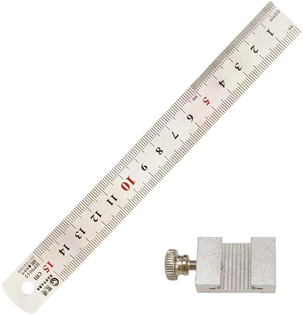 Hakenlijn 15 cm - Dubbelzijdige liniaal met inches - Nauwkeurig meetinstrument voor onderwijs - ShopVlot