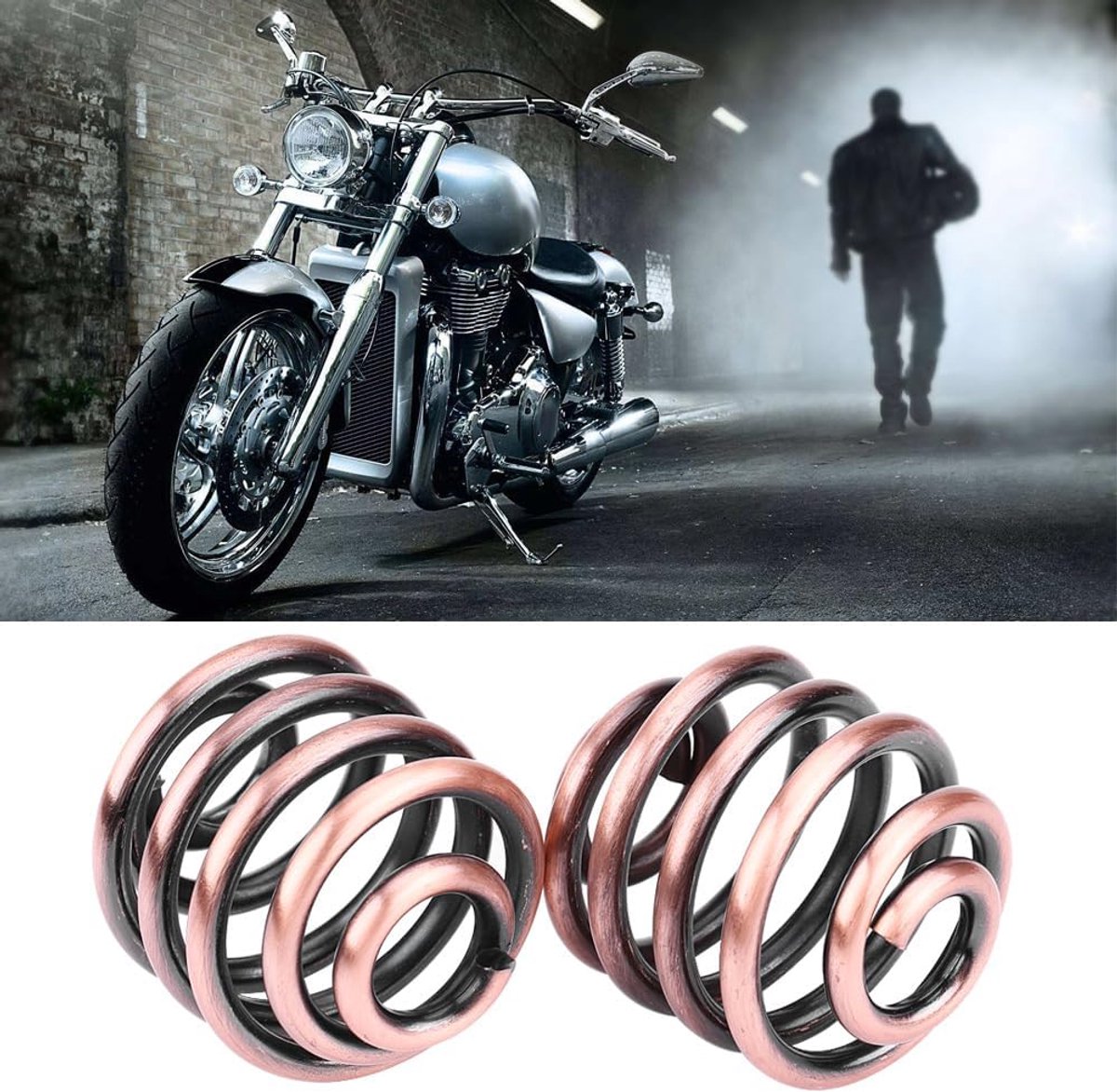 SnelShoppen - Kleine Spiraalveer Voor Zadel, 2 Inch Motorfiets Aangepaste Koper Zadelveren Monteerveer Staal Voor Chopper Bobber