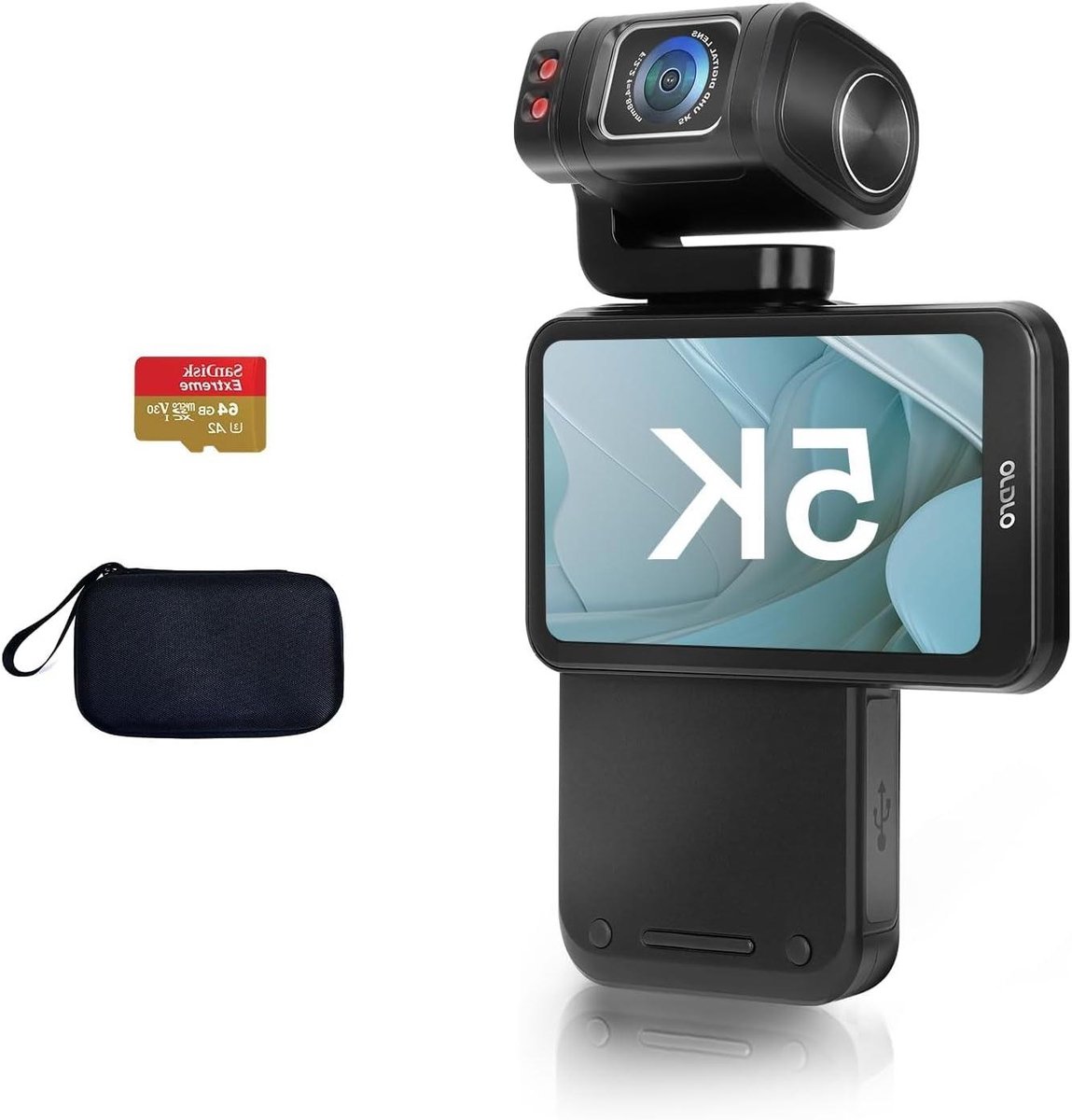 Draagbare Videocamera - Vlog Camera - Video Opnemen - 3.5 Inch Touchscreen - 5K Resolutie - Zwart
