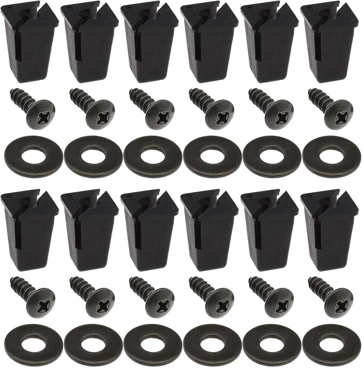 - Schroef Bevestiging Clips Moer Kit - 20 stks - Uitbreiden Lock Moer - Grommets - Schroeven - CZA4705L/RTC3744 - Wielbogen Bumper Panel - Land Mover Defender - Zwart - Montage Kit