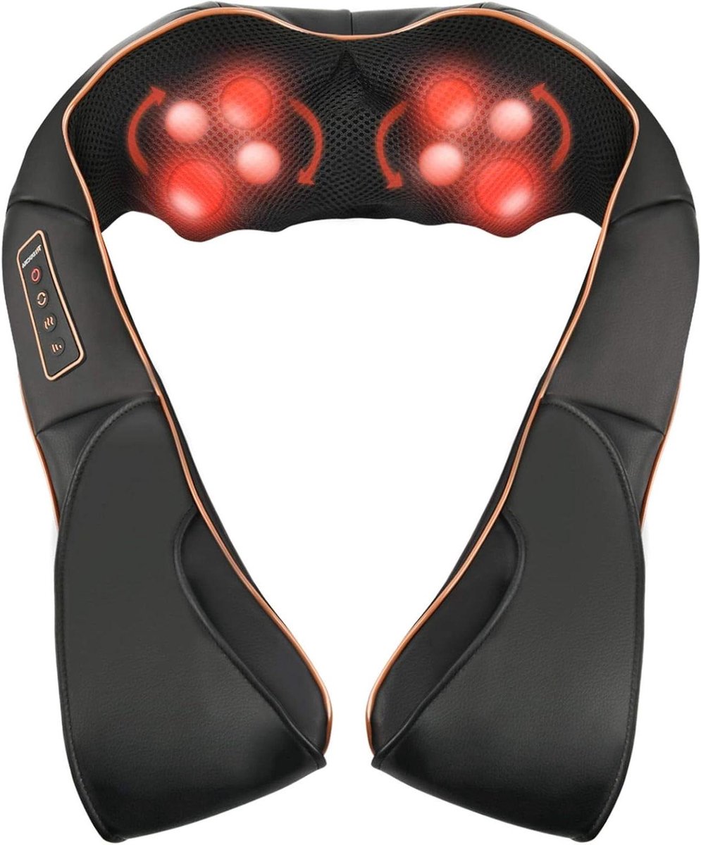 Elektrisch Massageapparaat - Nek Schouder - Ontspanning Spieren - Met Warmtefunctie - 38 cm - Zwart