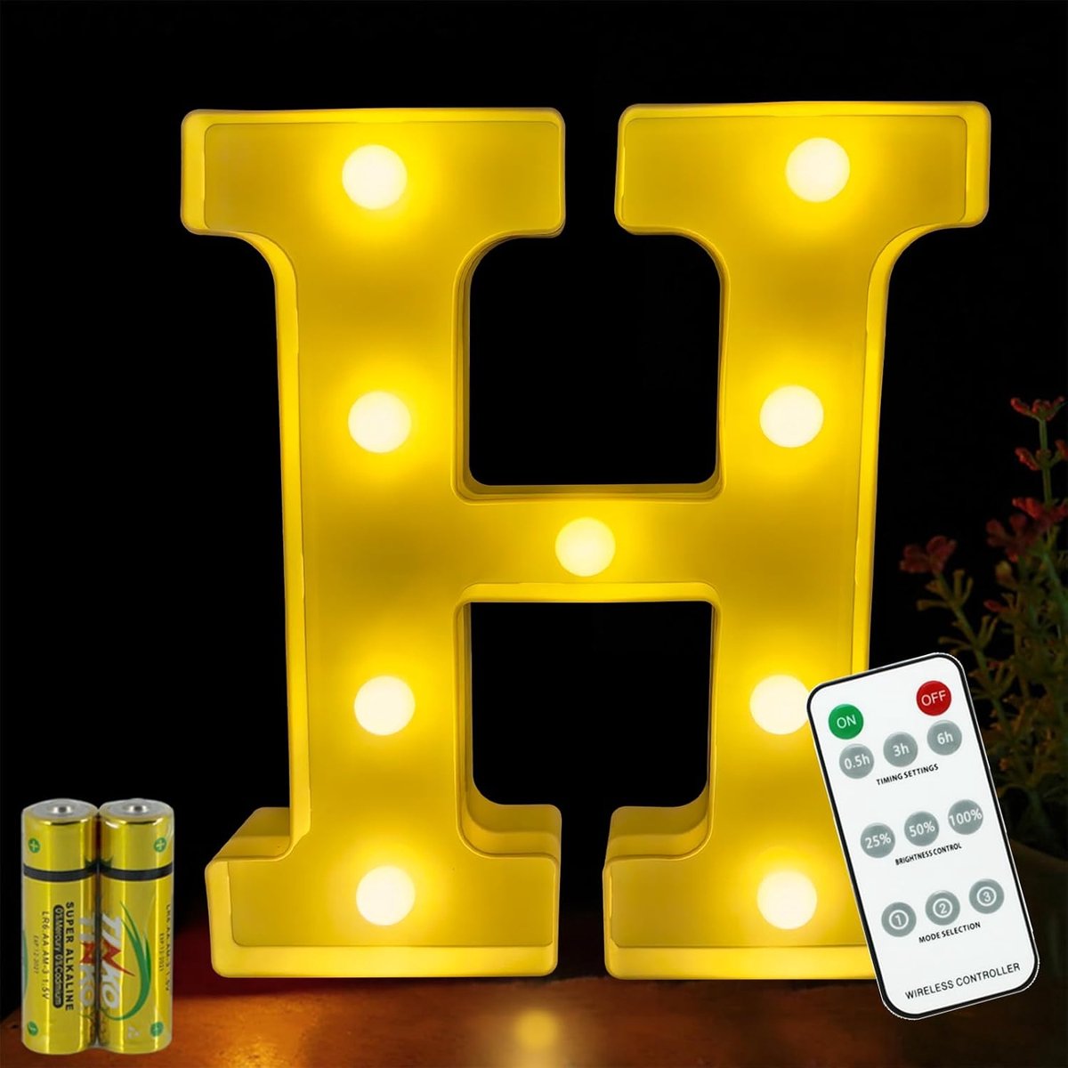 Letterlicht met afstandsbediening - LED lamp - Verstelbare helderheid - Decoratie voor feestjes - ShopVlot