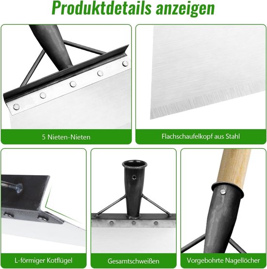 SnelShoppen - Multifunctionele Tuinschep, Schoonmaakschep 23 cm, Impact Snoeischaar, Manganese Staal, Onkruidsteker, Buitenschoffel voor Onkruid, Mos, — afbeelding 2