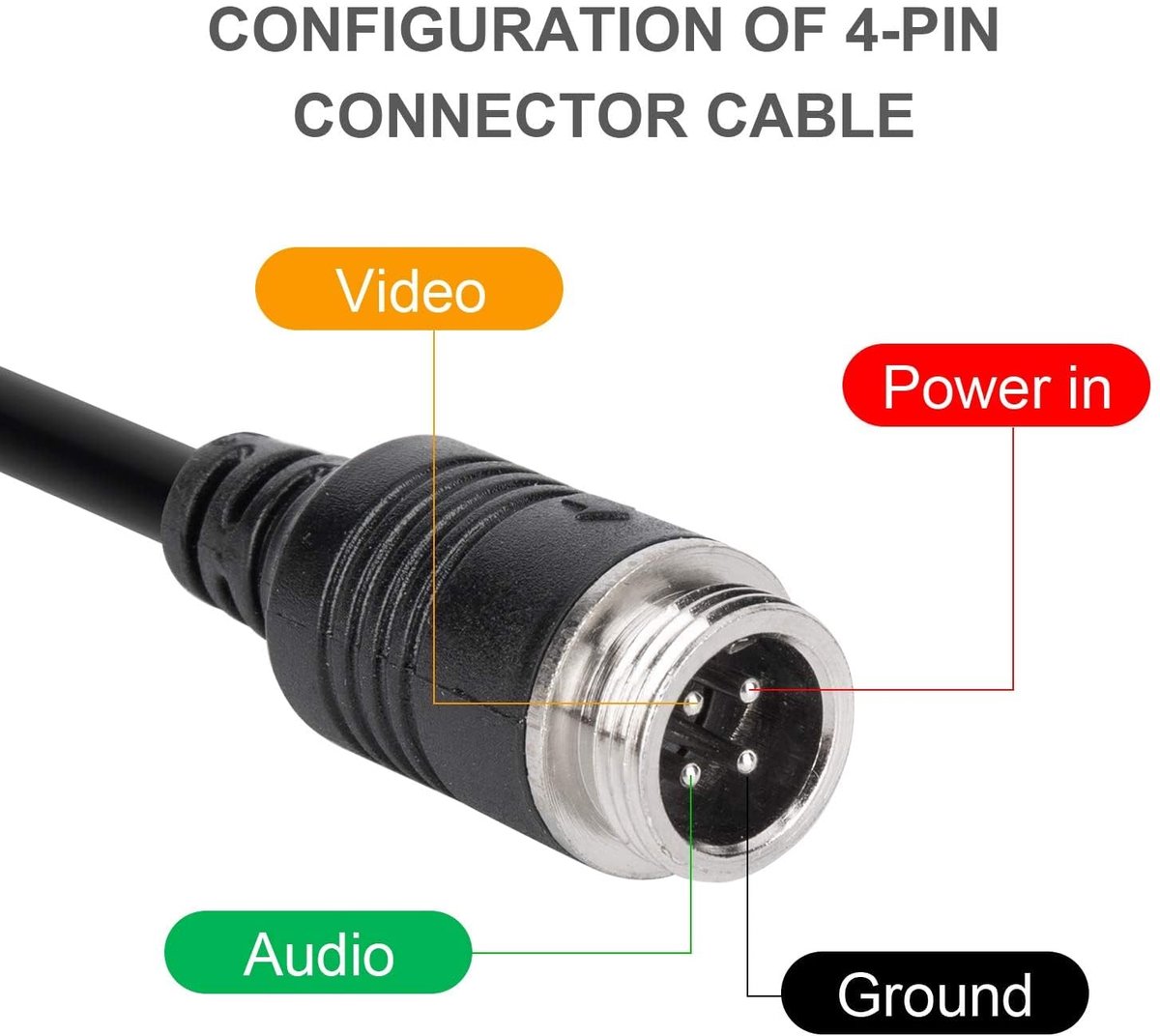 Aviation Adapter 4 Pin Female Aviation Cable to RCA DC Adapter Audio Video Cable for Bus / Truck Parking Reversing - ShopVlot