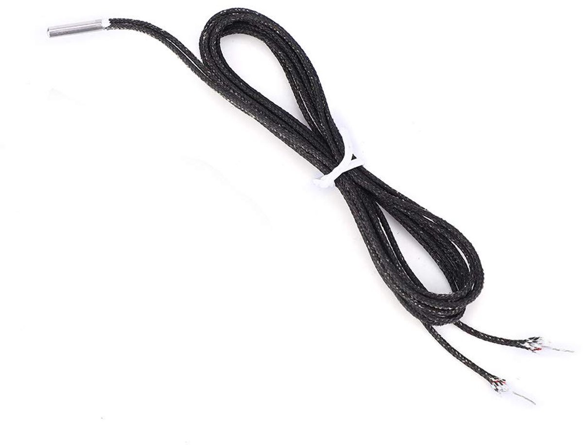 SnelShoppen - Thermometer Sensor Hittebestendig Temperatuur Sensor PT1000-550BW PT1000 voor 3D Printer, RVS, 1m Kabel, Waterdicht, Voor Thermostatisch