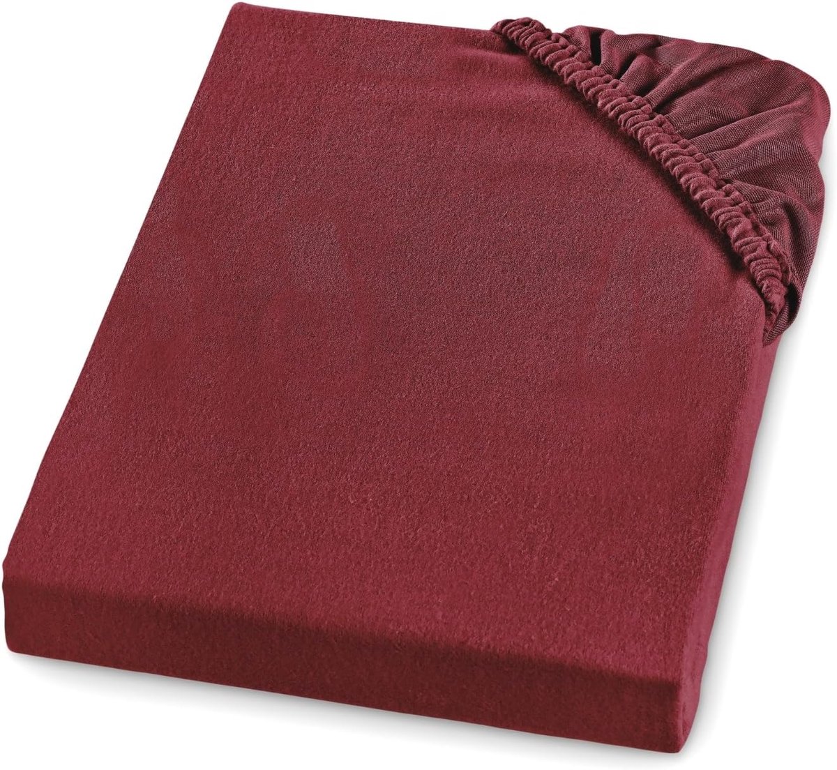 SnelShoppen - Dikke Flanel Hoeslaken 180x200 cm, 100% Katoen, Oeko-Tex, Wasbaar tot 60 Graden, Rood, Ideaal voor Warmte en Comfort