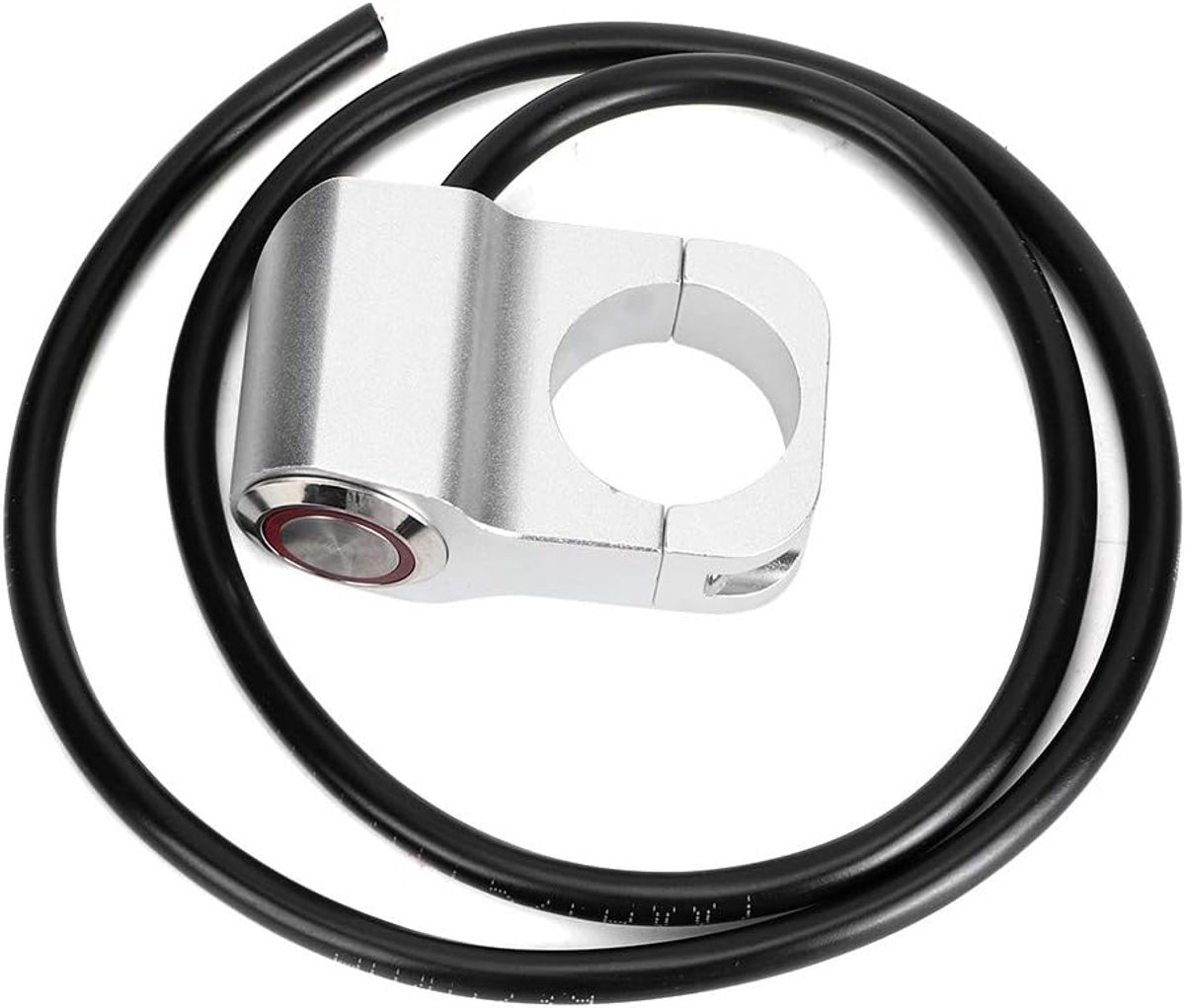 SnelShoppen - Waterproof Handgreep Schakelaar voor 25mm Motorfiets en Fiets, Stalen Verlichting Schakelaar voor Handlebar, Geschikt voor Slecht Weer,