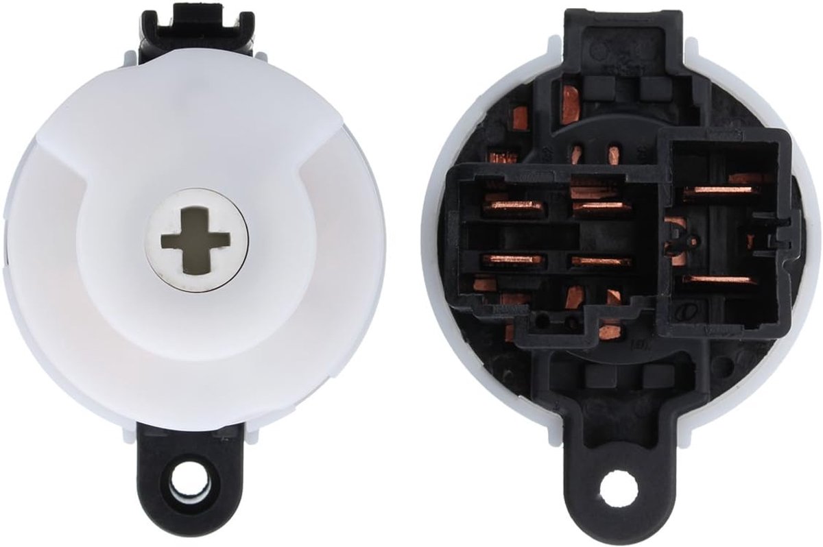 SnelShoppen - Contactschakelaar Voor Ford Ranger 2500 en Mazda B Series - Startknop - 6-pins - Zwart/Wit - Hoogwaardige Kunststof - 45x58mm