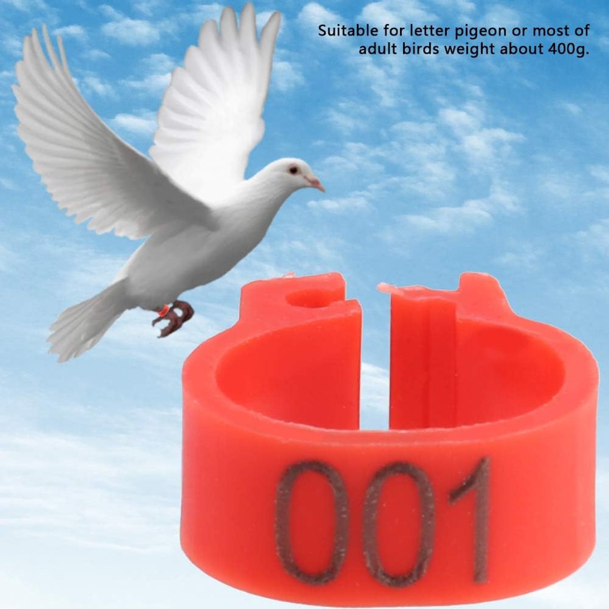 SnelShoppen - 100 Stuks 8MM Plastic Duivenringen, Genummerde Pootbanden voor Vogels, Duiven Legbanden Ringen met Nummer [Rood]