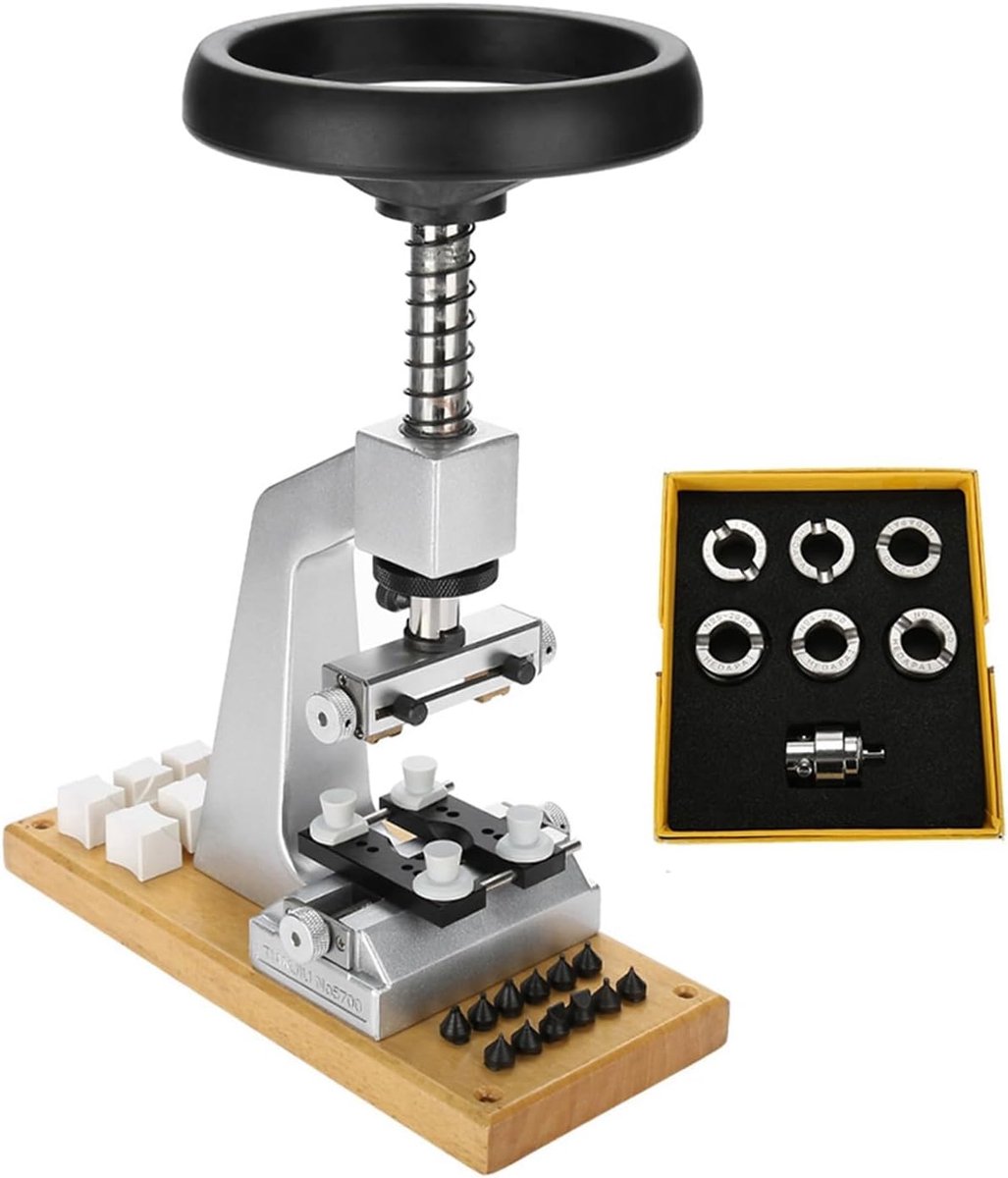SnelShoppen - 5700 Horloge Case Opener, Schroef-in Werkbank Horloge Case Opener met 6 Geprofileerde Doppen, Horloge Achterkant Opener, Gereedschap voo