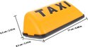 Oranje taxibord met zwarte letters 'TAXI', afmetingen 17x8,5x6,5 cm.