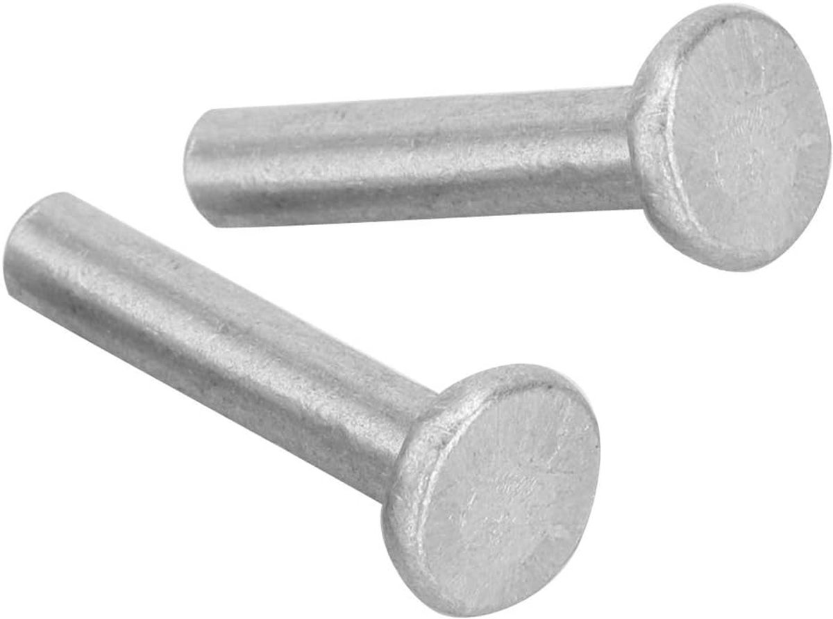 SnelShoppen - 100 Stuks M4 Platte Kop Aluminium Solide Rivets Set voor Installatie en Assemblage, Corrosiebestendig, Hoge Sterkte, Perfect voor Bouwpr