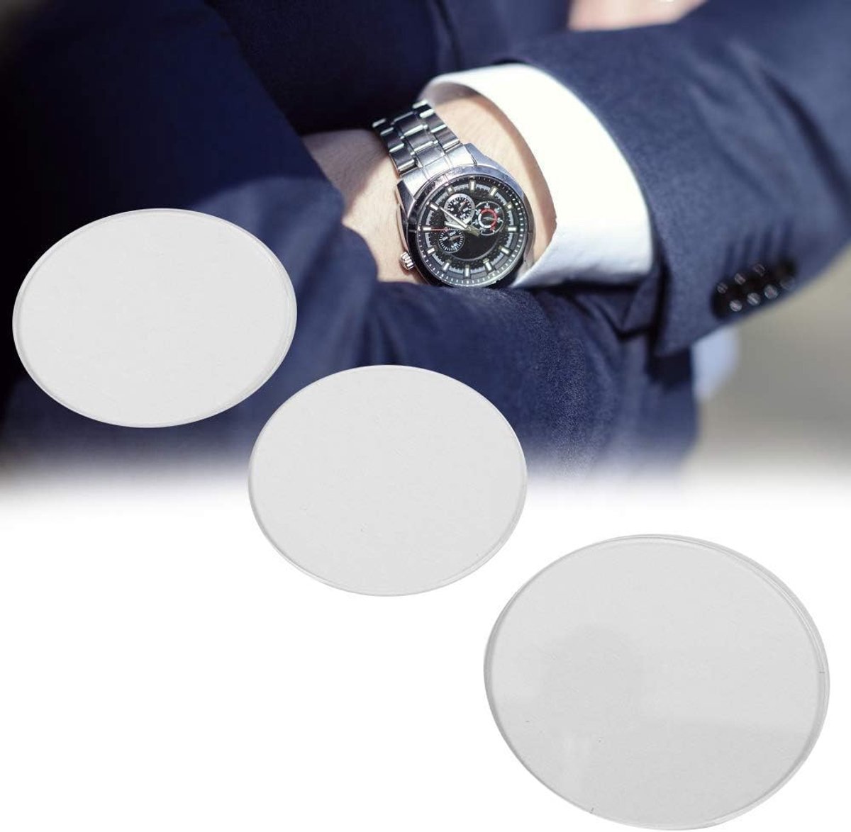 SnelShoppen - 3 Stuks Rond Plat Horlogeglas 35mm 36mm 40mm Transparant - Horloge Accessoires Voor Horlogemakers