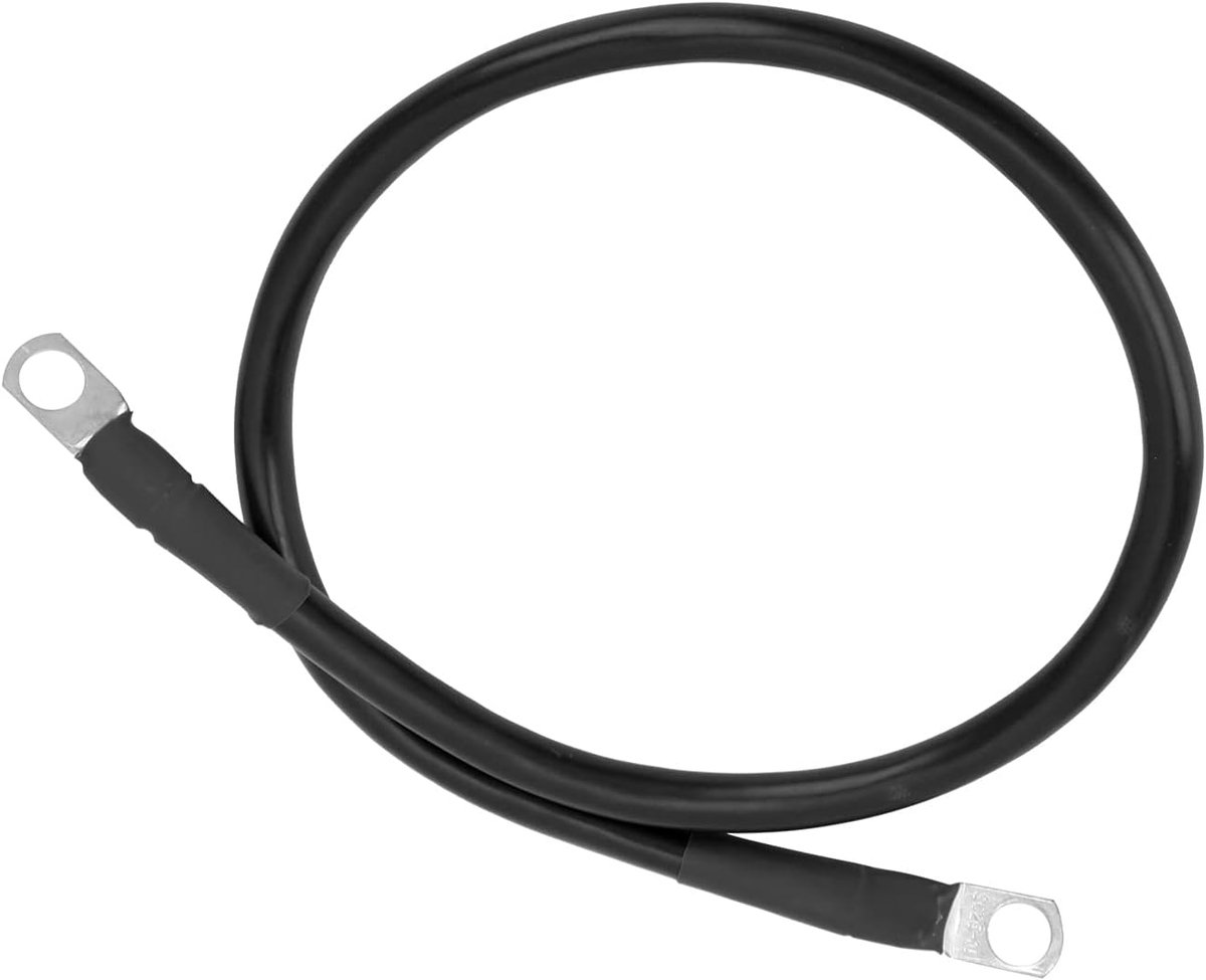 SnelShoppen - Grounding kabel 60 cm - Betrouwbare hoogpresterende aarddraad voor auto onderhoud, 25 mm² dik, tinned koper, zwart