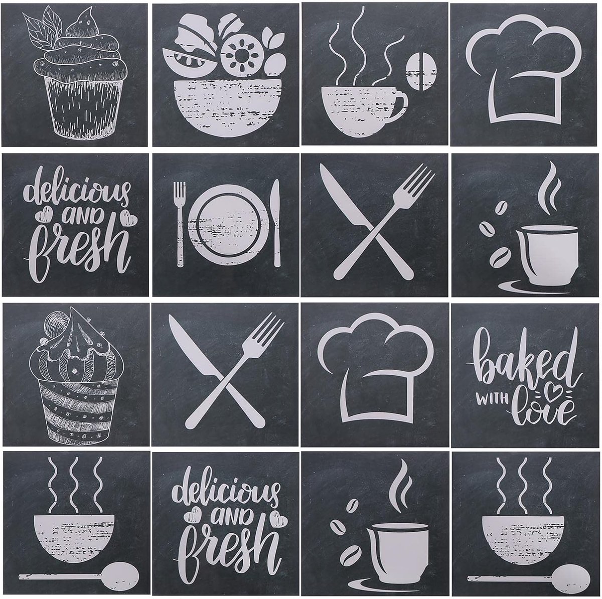SnelShoppen - 24 Stuks Wandstickers Waterdicht Oliebestendig Antieke Zelfklevende PVC Decoratieve Tegelstickers voor Keuken Badkamer 15x15cm