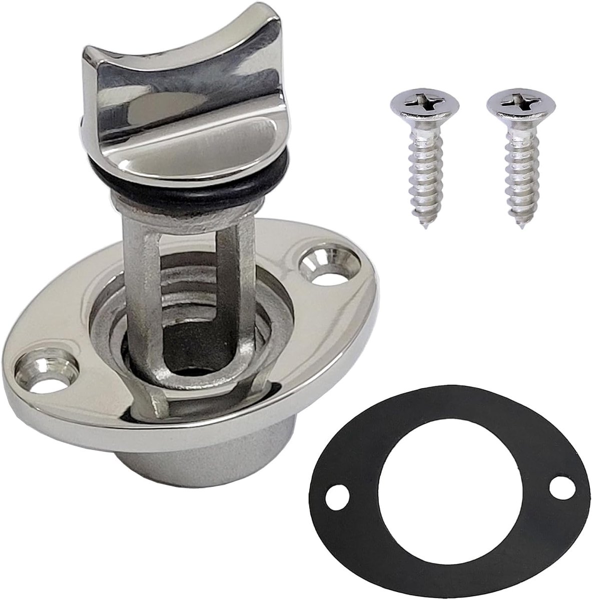 Bilge Drain Plug 25mm - 316 RVS - Oval met Flens - Ideaal voor Marine Gebruik - ShopVlot