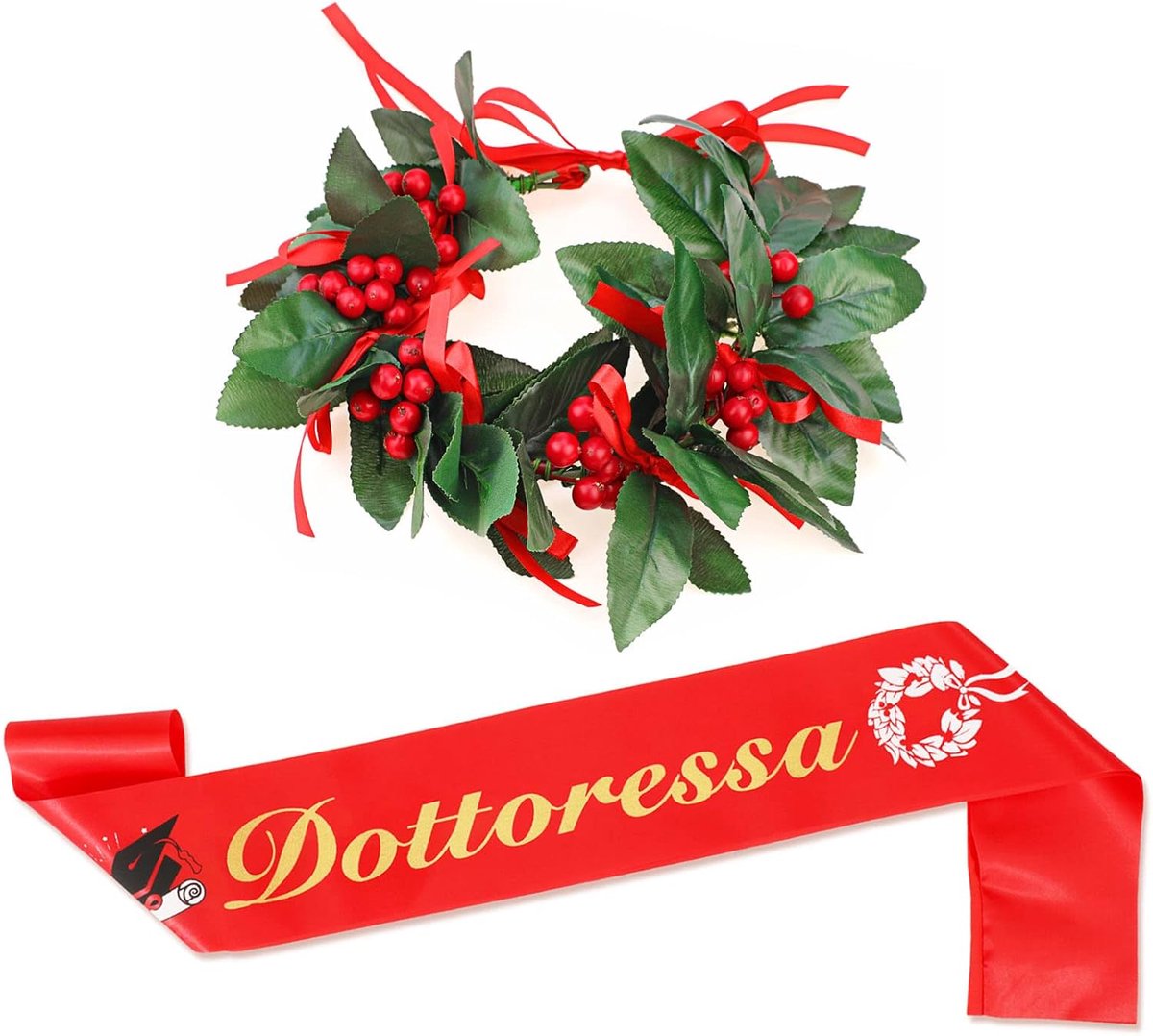SnelShoppen - Dottorato di Ricerca Fascia en Corona D'Alloro voor Vrouwelijke Graduates Ceremonie Decoratie - Elegante Hoofdband en Kroon voor Afstude