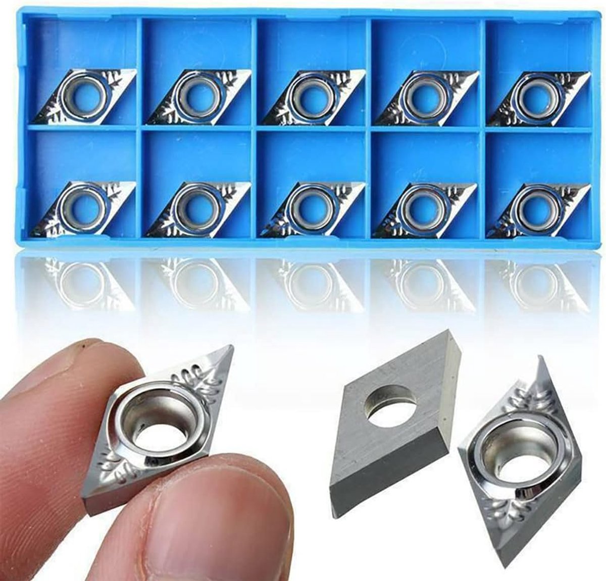 SnelShoppen - Aluminium DCGT11T304-AK H01 DCGT32.51 Hardmetalen Snij-insert Voor Turning, DCMT DCGT, Precisie Bewerking, 10 Stuks