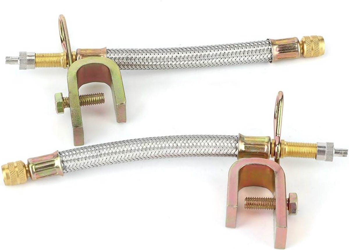 SnelShoppen - 2 Stuks Bandenventielverlenging Adapter RVS Slang Universeel 150mm voor Auto