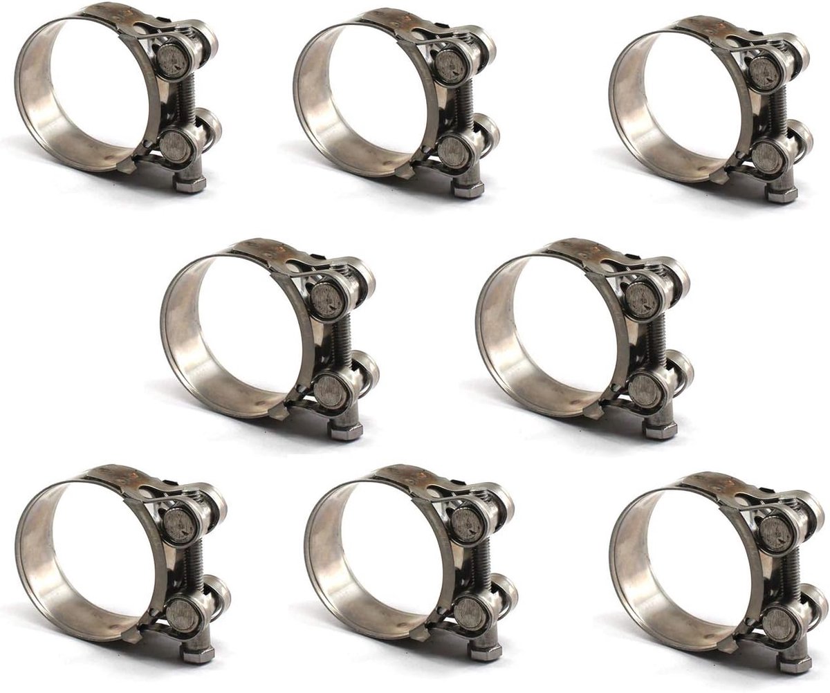 304 Stainless Steel Pack of 8pcs Hose Clamp Worm Gear Clip Pipe Clamp Size Range 17-19mm - ShopVlot