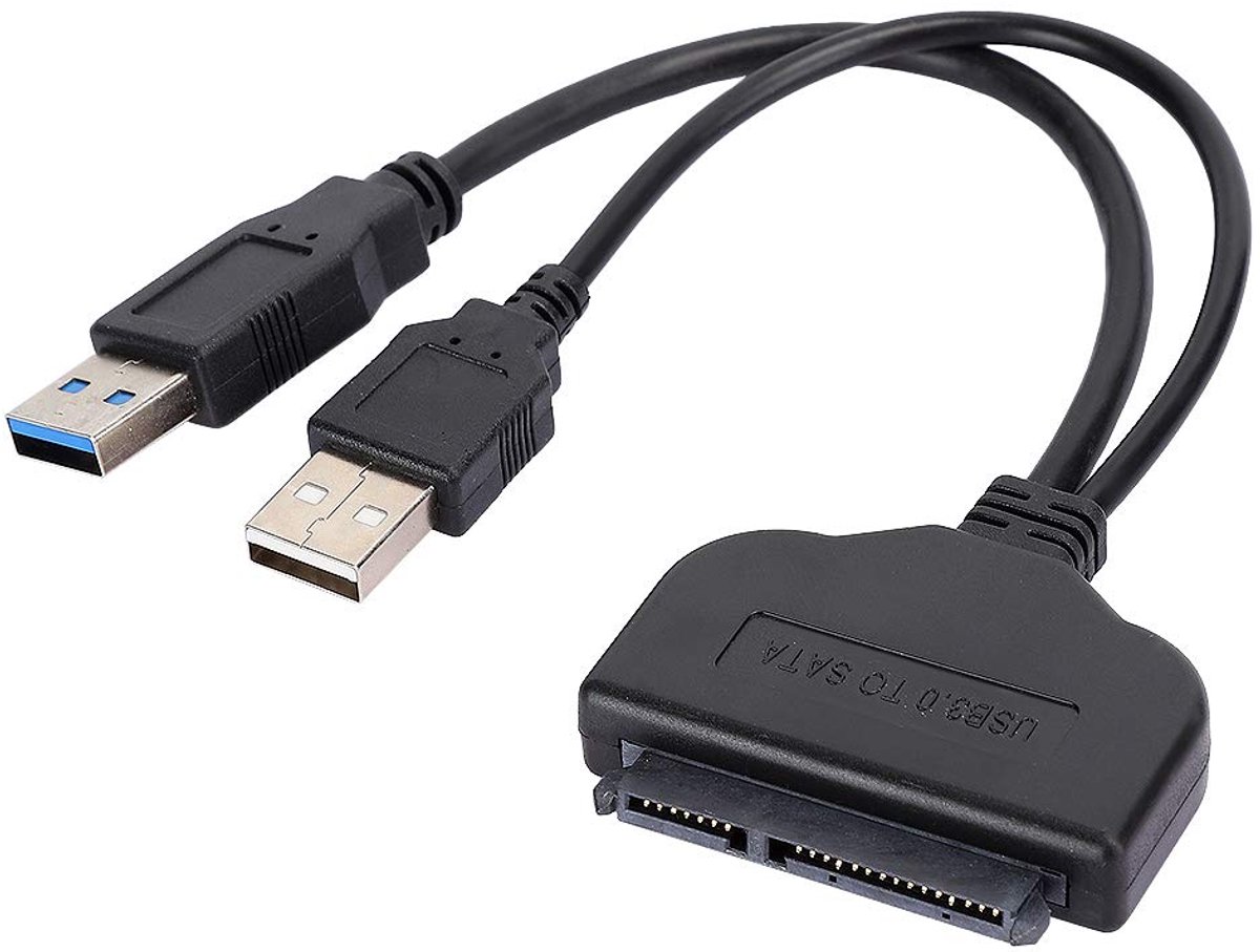 SnelShoppen - USB 3.0 naar SATA Kabel voor HDD/SSD Gegevensoverdracht Adapter - Ondersteunt harde schijven boven 2TB - Hoge snelheid - 2,5 inch notebo