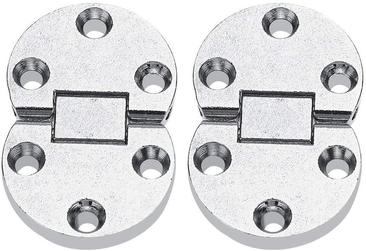 SnelShoppen - Vouwbare Flip Top Scharnieren - 2 Stuks Zink Legering Zelf Ondersteunende 180 Graden Ronde Naai Vouwtafel Scharnieren voor Thuis Bureau