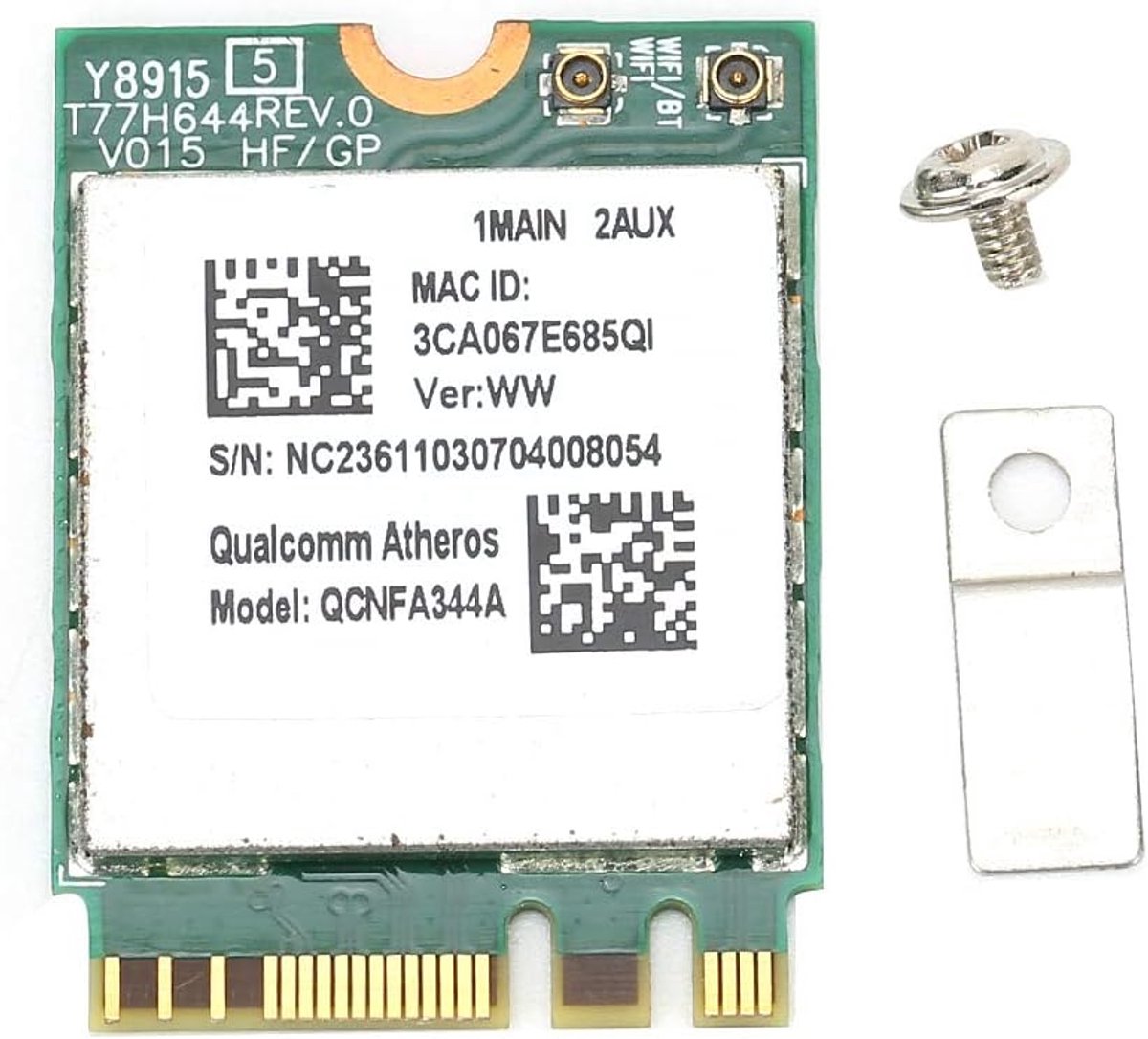 SnelShoppen - ASHATA Mini Netwerk Kaart 1200Mbps Dual-Band Draadloze Netwerk Kaart QCNFA344A WiFi met Bluetooth Chip Model Draadloze Module NGFF M2 In