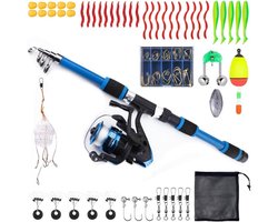 SnelShoppen - Fishing Rod Set voor Kinderen 1.8m Telescopische Hengel met Hengelspoel, Aas Kits, Haakjes en Draagtas, Lichtgewicht Carbon Fiber, Gesch
