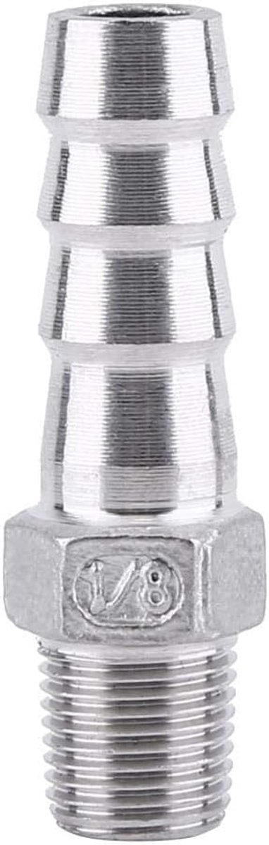 SnelShoppen - Raccord de Tuyau Connector Adapter 1/8" tot 3/4" - Hoogwaardige RVS 304 - Verbinding voor Lucht- en Brandstofslangen - Ideaal voor Sanit
