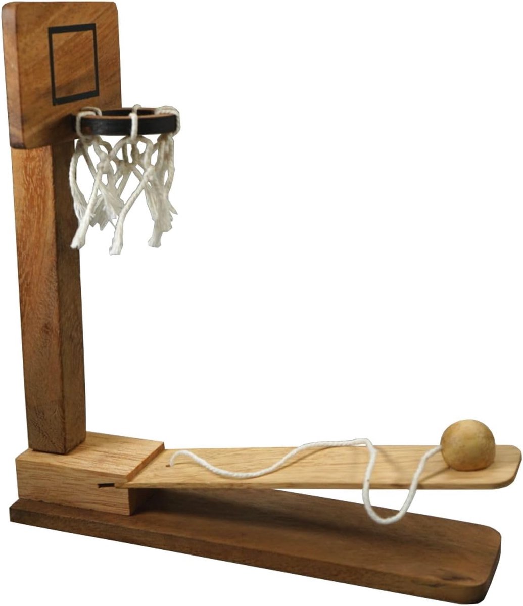 SnelShoppen - LOGOPLAY Basketball - Houten vaardigheidsspel voor kinderen en volwassenen, milieuvriendelijk Samena en Hevea hout, 1 of meer spelers, l
