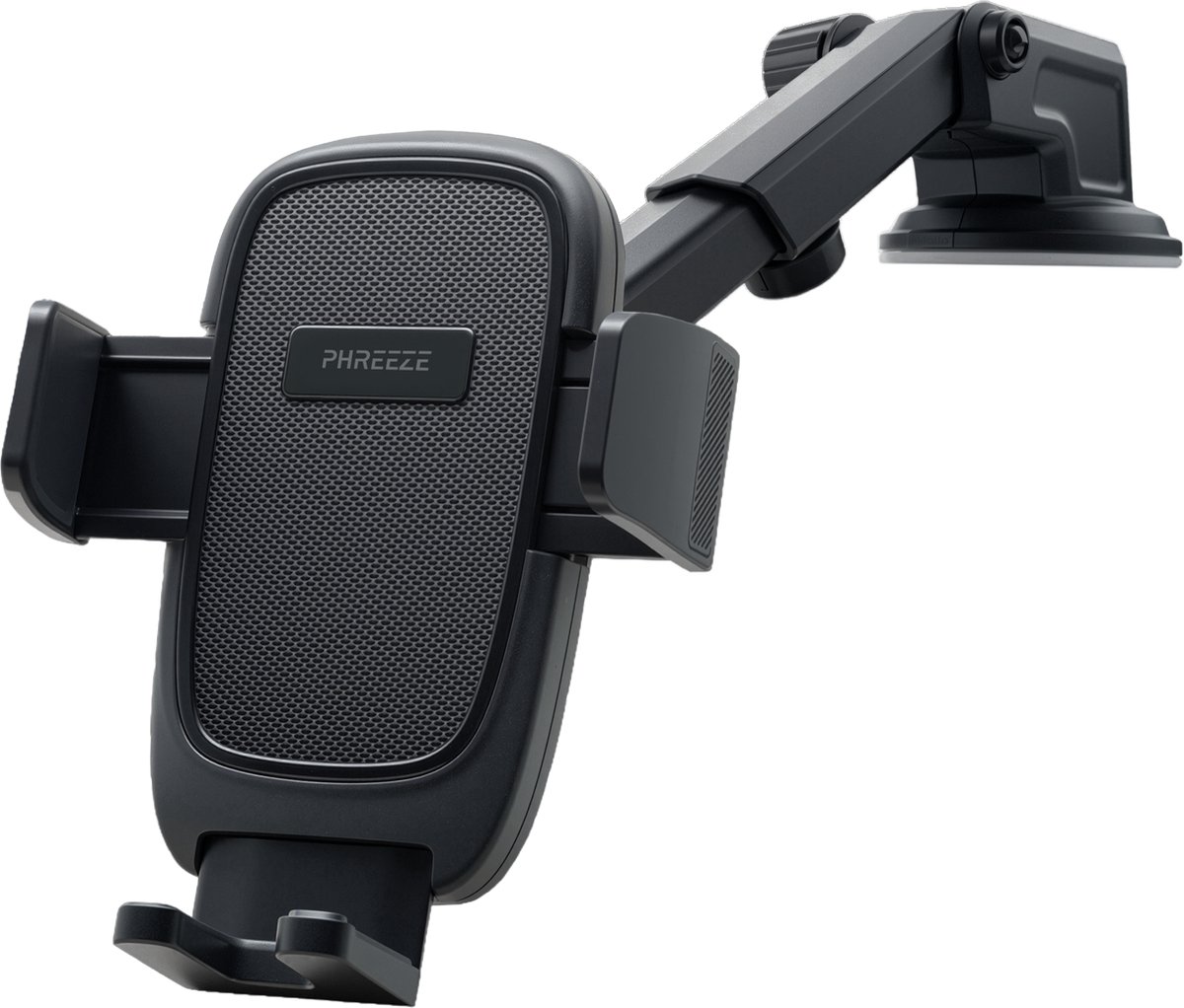 Phreeze C12 - Telefoonhouder Auto Zuignap - GSM Houder Auto - Autohouder Telefoon - Plakt goed op Dashboard & Raam - Draaibaar & Verstelbaar - Universeel - Zwart