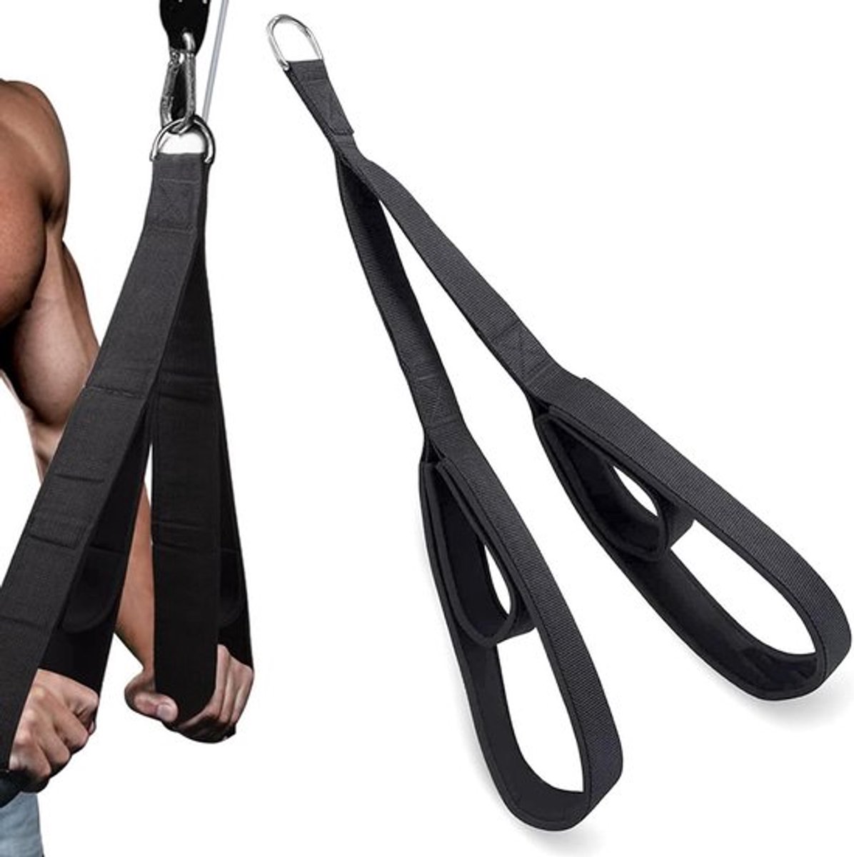 Tricep Touw voor Krachttraining, Fitness Kabel voor Thuis Workout, Neopreen Foam, Ideaal voor Spieropbouw en Versterking