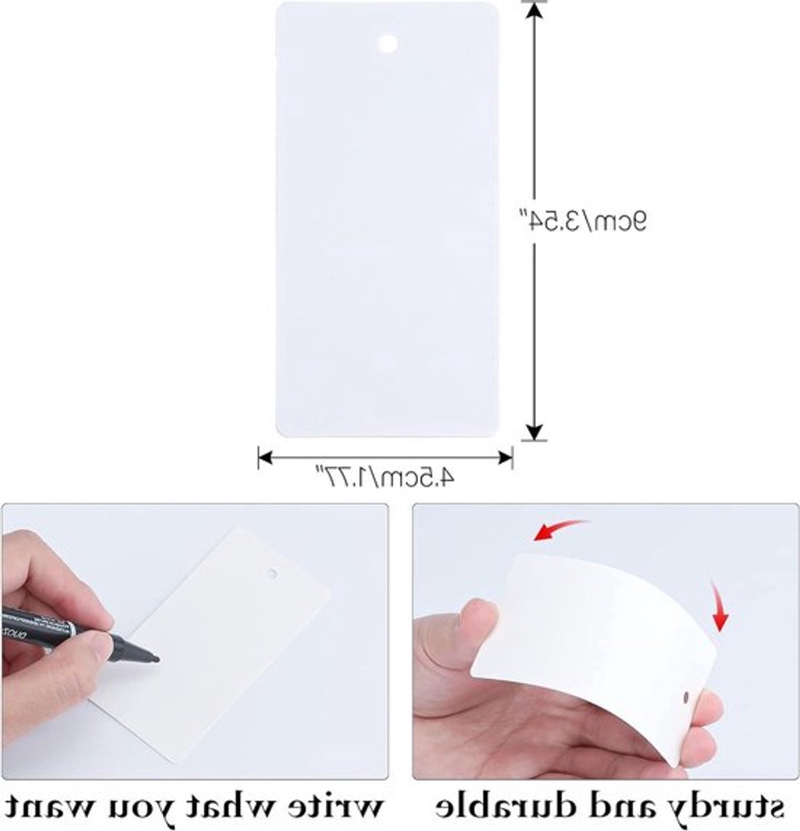Kraft Papier Cadeau Labels 4.5x9cm, 100 Stuks Lege Labels met Touw voor Bruiloft en Verjaardagsfeest, Ideaal voor Geschenken en Decoratie