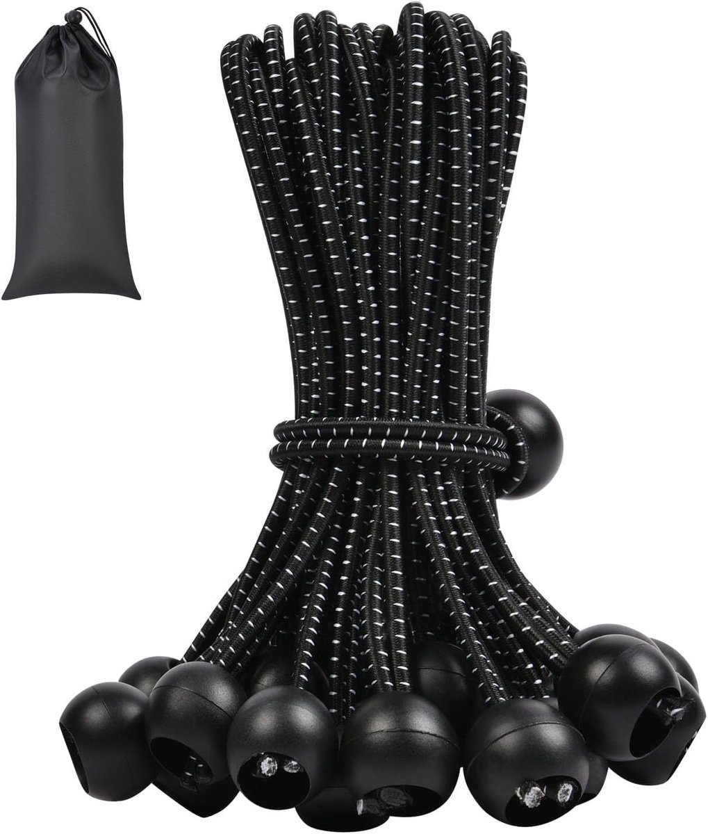 Elastische Touwen met Ballen 15 cm - Rubber Bands voor Zeilen - Duurzaam en Draagbaar - SnelShoppen