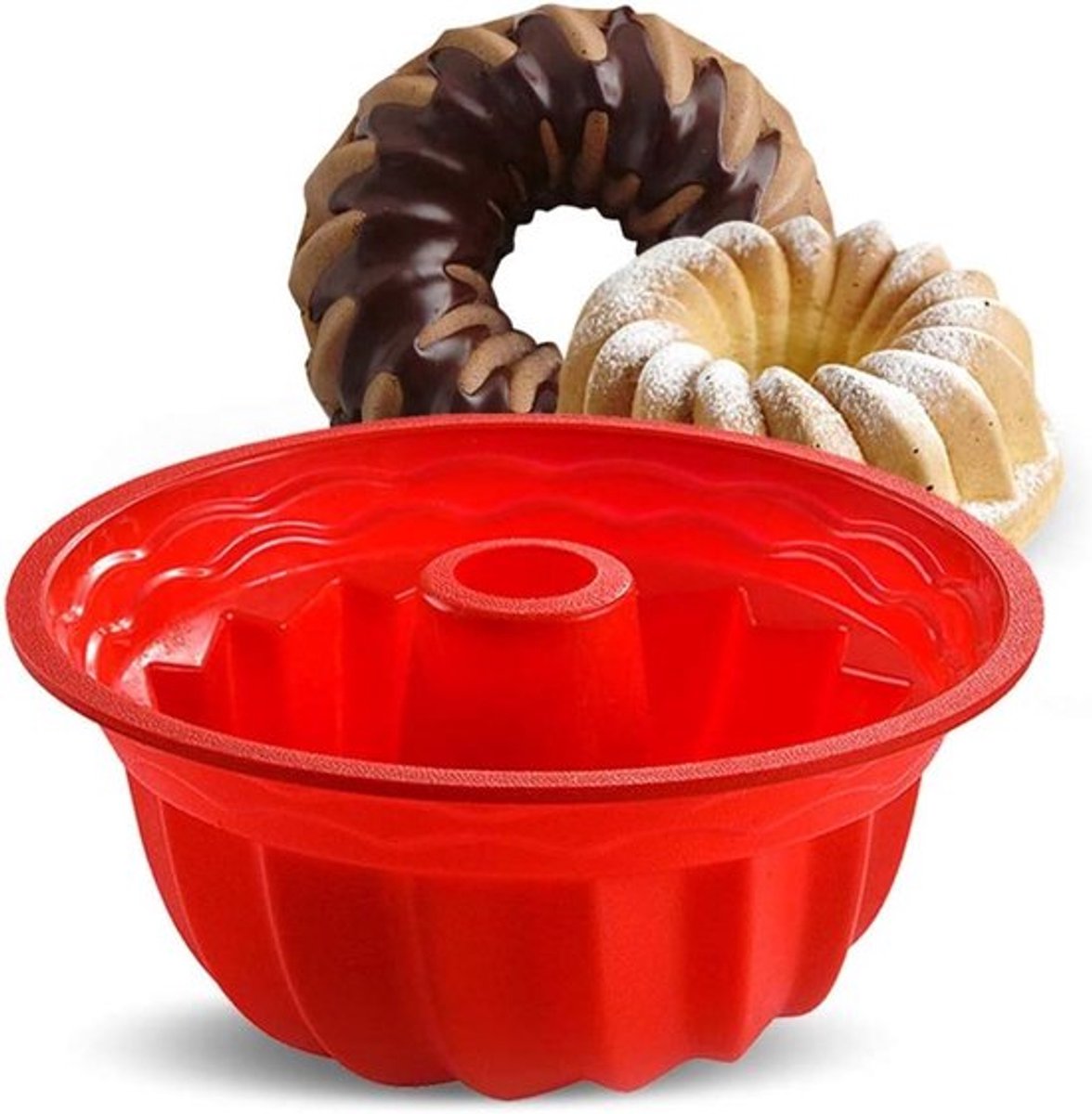 Siliconen Taartpan 30 cm - Antiaanbak Groefvorm voor Jello, Pudding, Donuts en Muffins