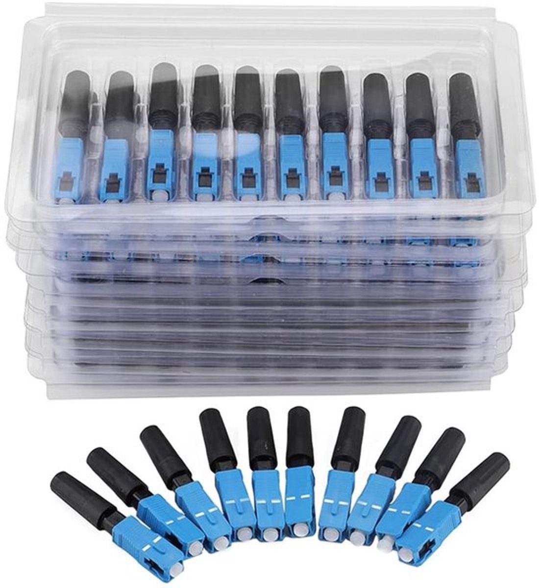 Optische Fiber Connector Kit van 100 Stuks - Snelle Verbindingen voor FTTH Toepassingen | Betrouwbare SC Fiber Connectors voor Optimale Prestaties en Stabiliteit