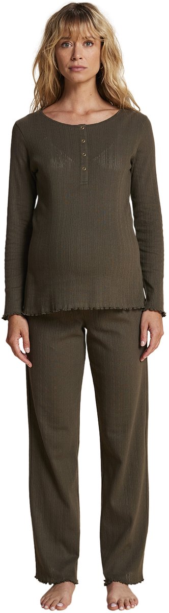 Envie de fraise 2-delige homewear set voor zwangerschap en borstvoeding gebreide pointelle ENVIE DE FRAISE