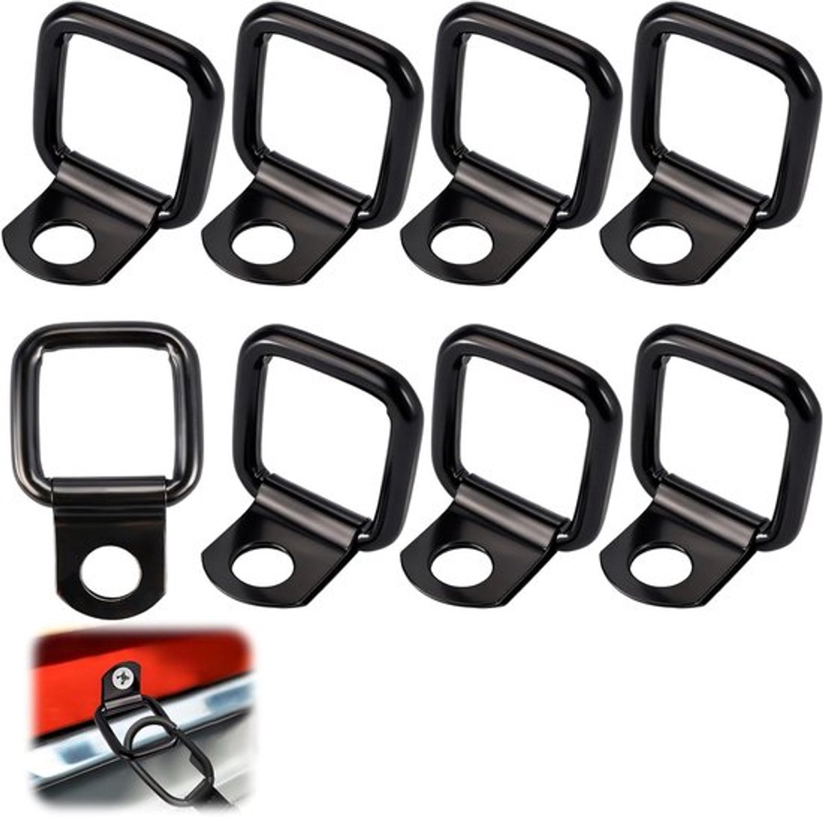 D-ring spanogjes voor trailers, stevige spanhaken tot 200 kg, RVS spanogen en haakjes