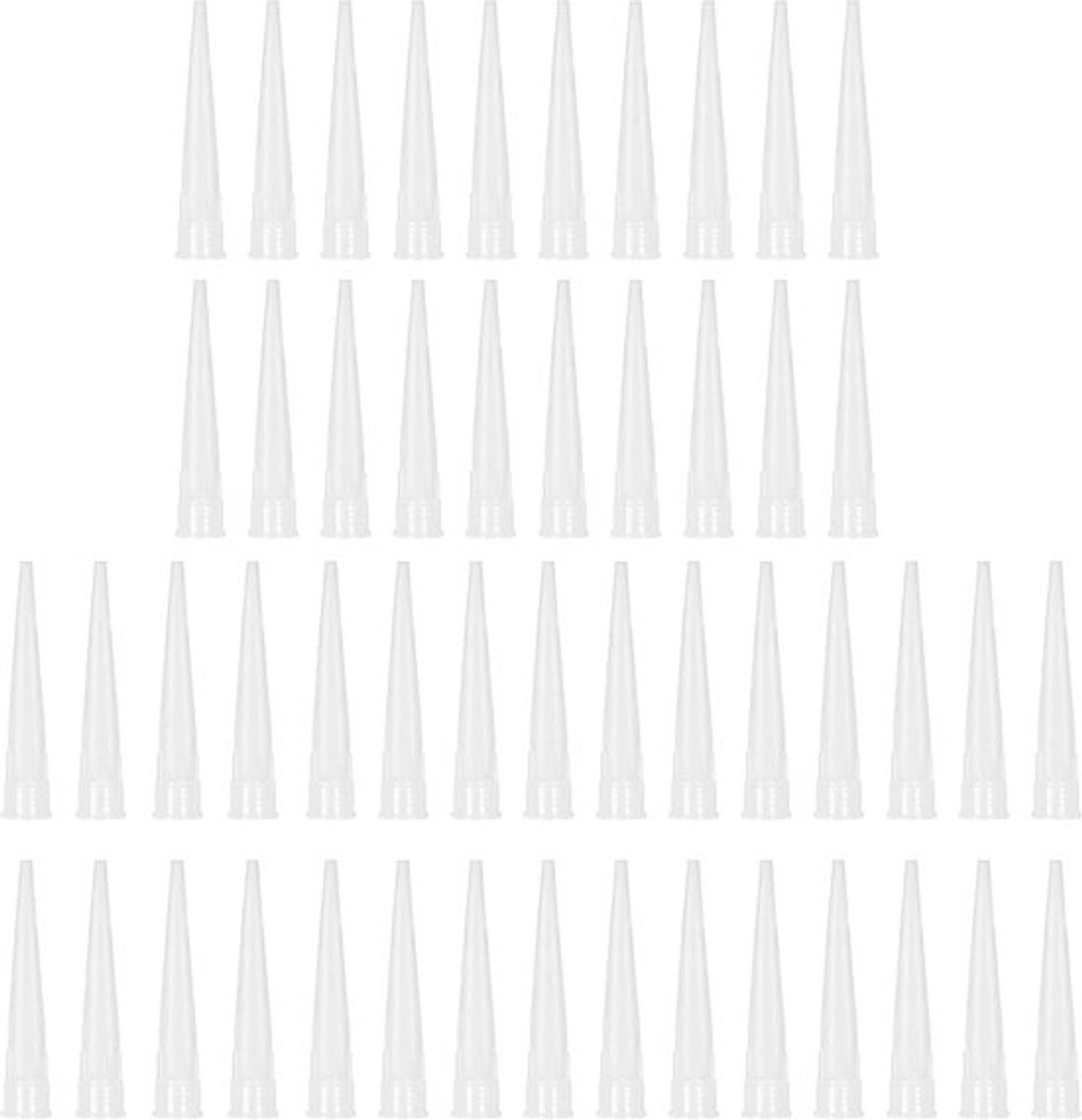 50 stuks cartridgetips, siliconen punten, siliconen spuitmonden, opzetstukken voor lijmafdichtmiddel en patroonpistool