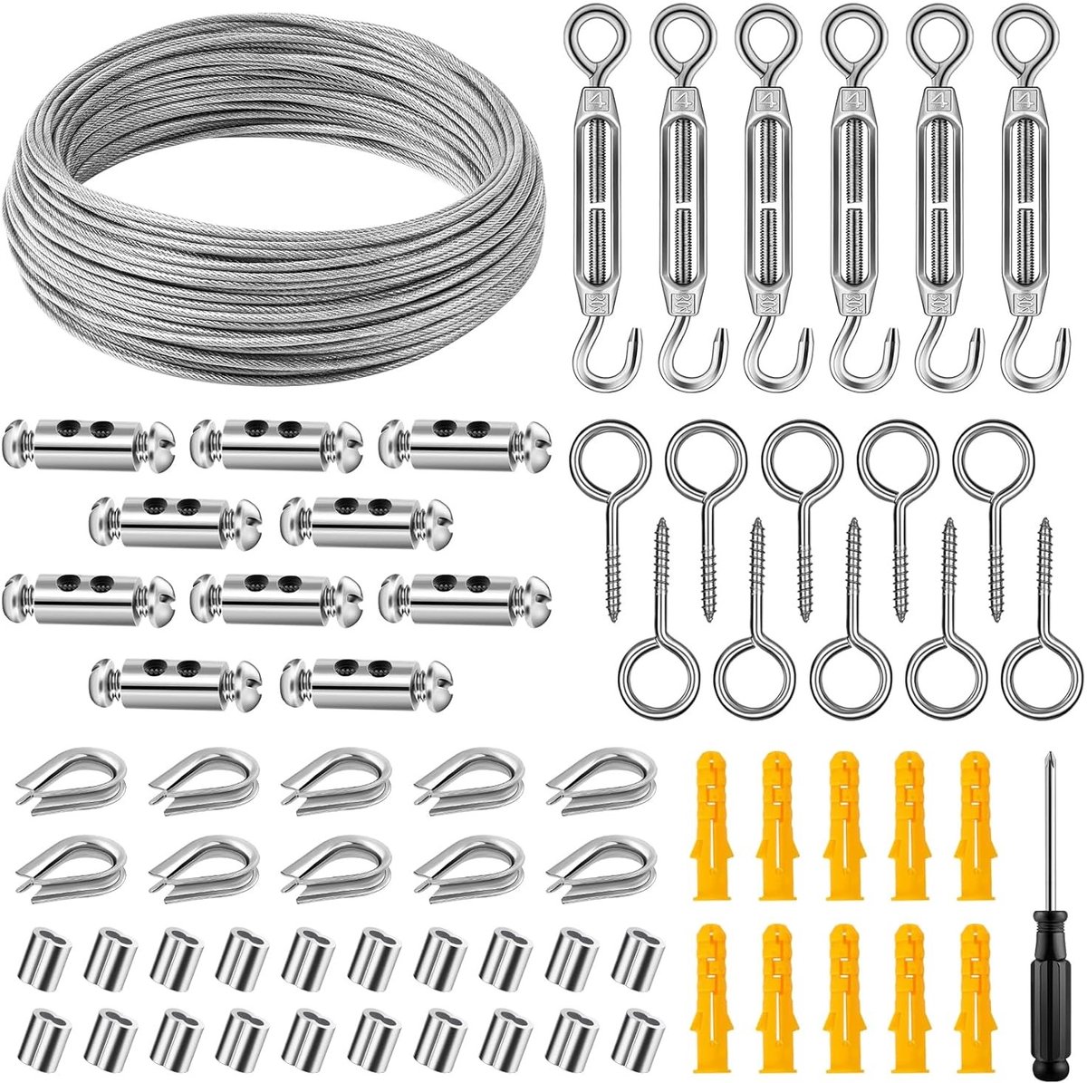 Stalen Draadkabel - Zilver - 35 m - Roestvrijstalen Kabel met PVC Coating - Voor Tuin en Huis