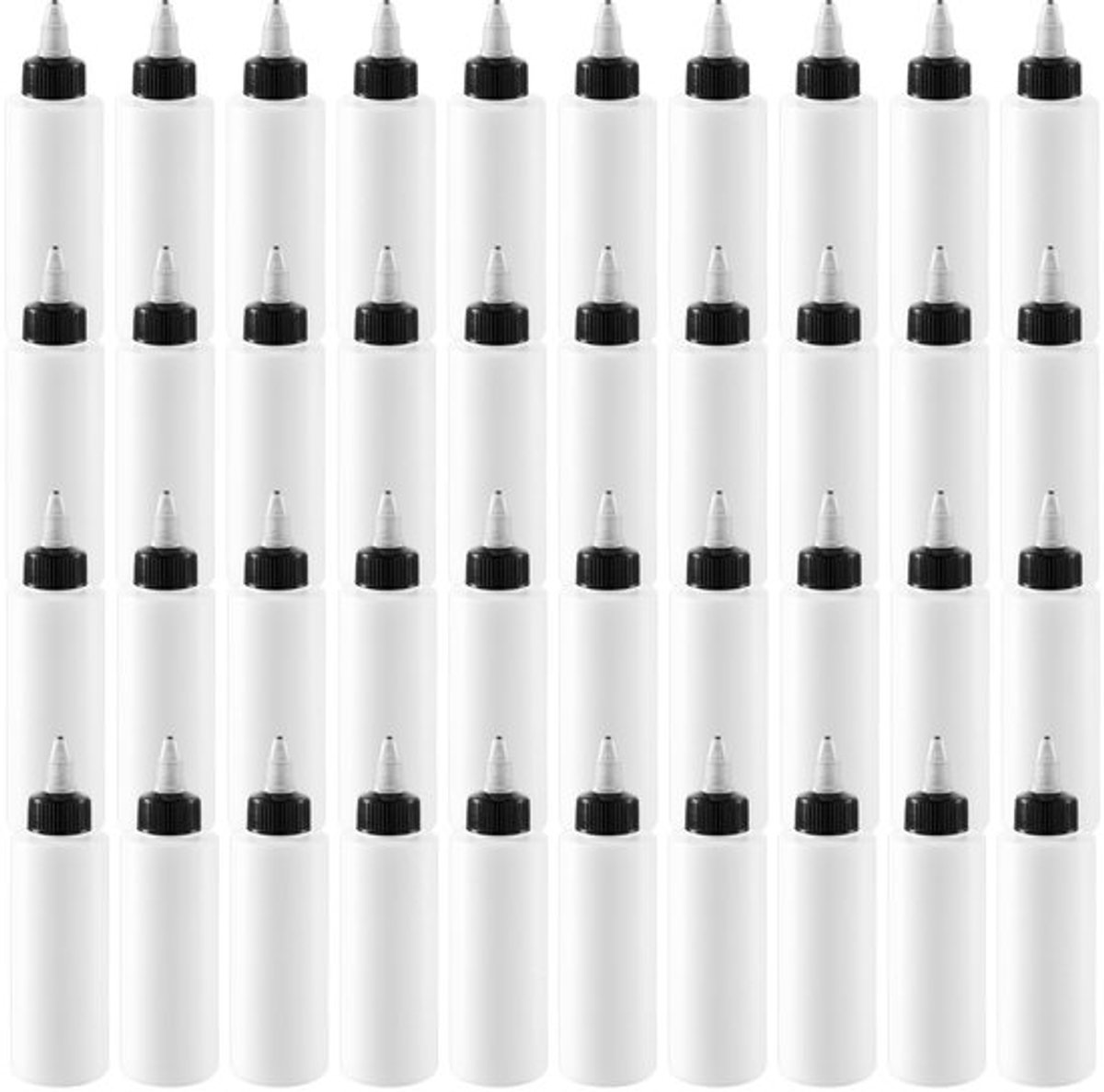 Plastic knijpflessen - Lege applicator flessen - Herbruikbaar - 120 ml - Voor kunst en ambachten - 40 stuks