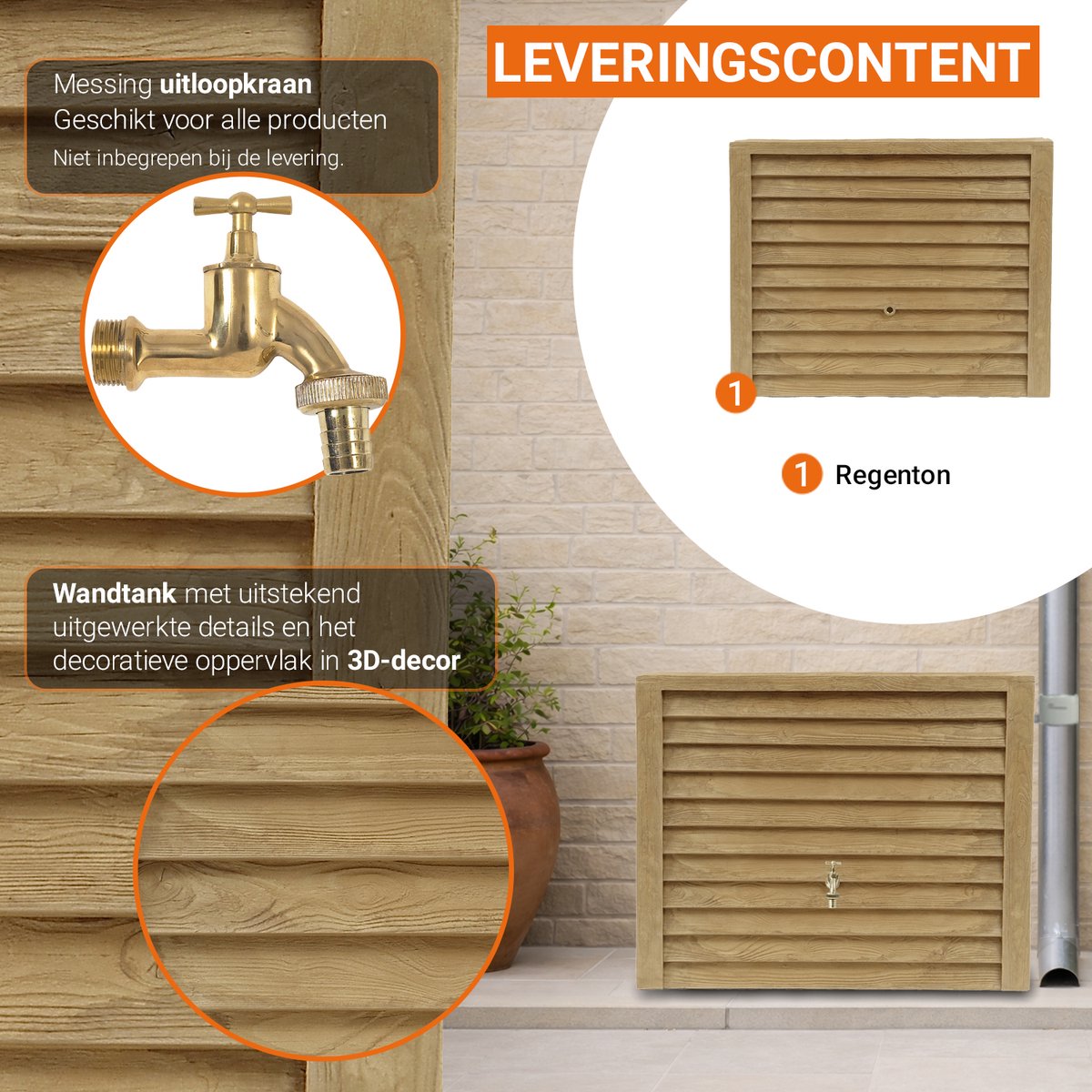 Garantia Woody colonne récupératrice d'eau 350 liter lightwood
