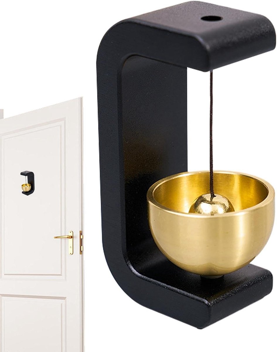 Deurklokje C-Vorm - Deurbel Klokje - Entree Herinnering - Magnetische Bevestiging - 5.2 cm - Brons